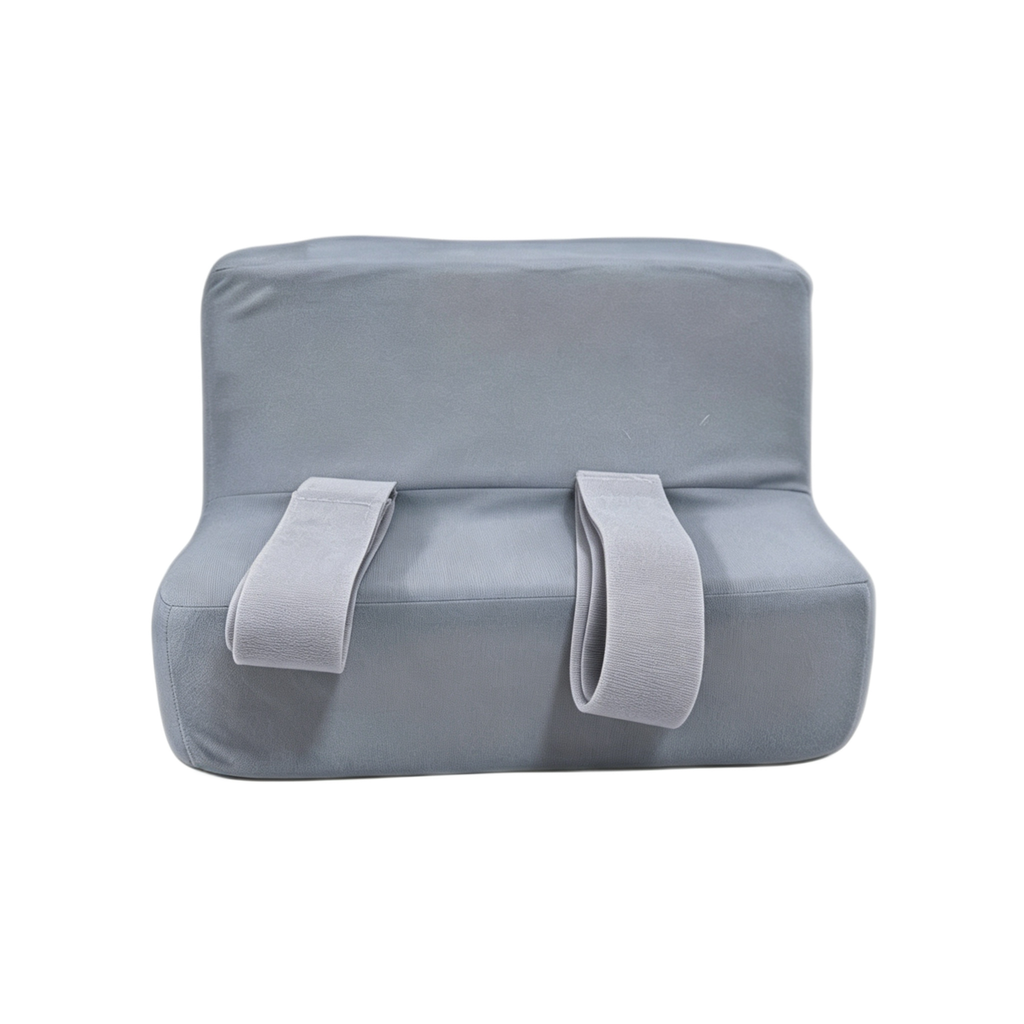 Shoulder abduction fixed pillow, using stable triangular structure, dispersing shoulder pressure, flexible pillow body, firmly supporting arm, three-gear adjusting buckle adapting to different height, available day and night