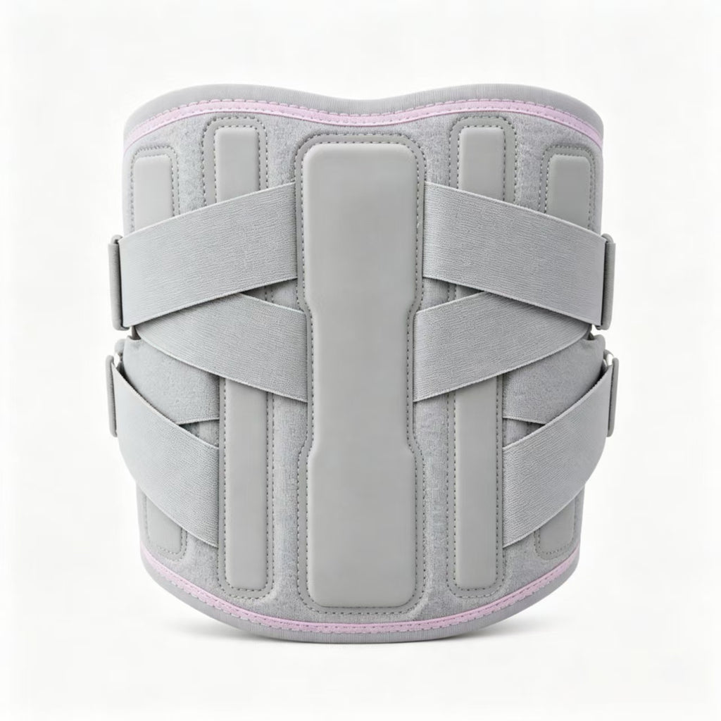 Four pressurized waist fixator, ergonomic S-shaped Radian strong support, five manganese alloy steel plate strong support, four-wheel-drive compression design to stabilize lumbar vertebrae
