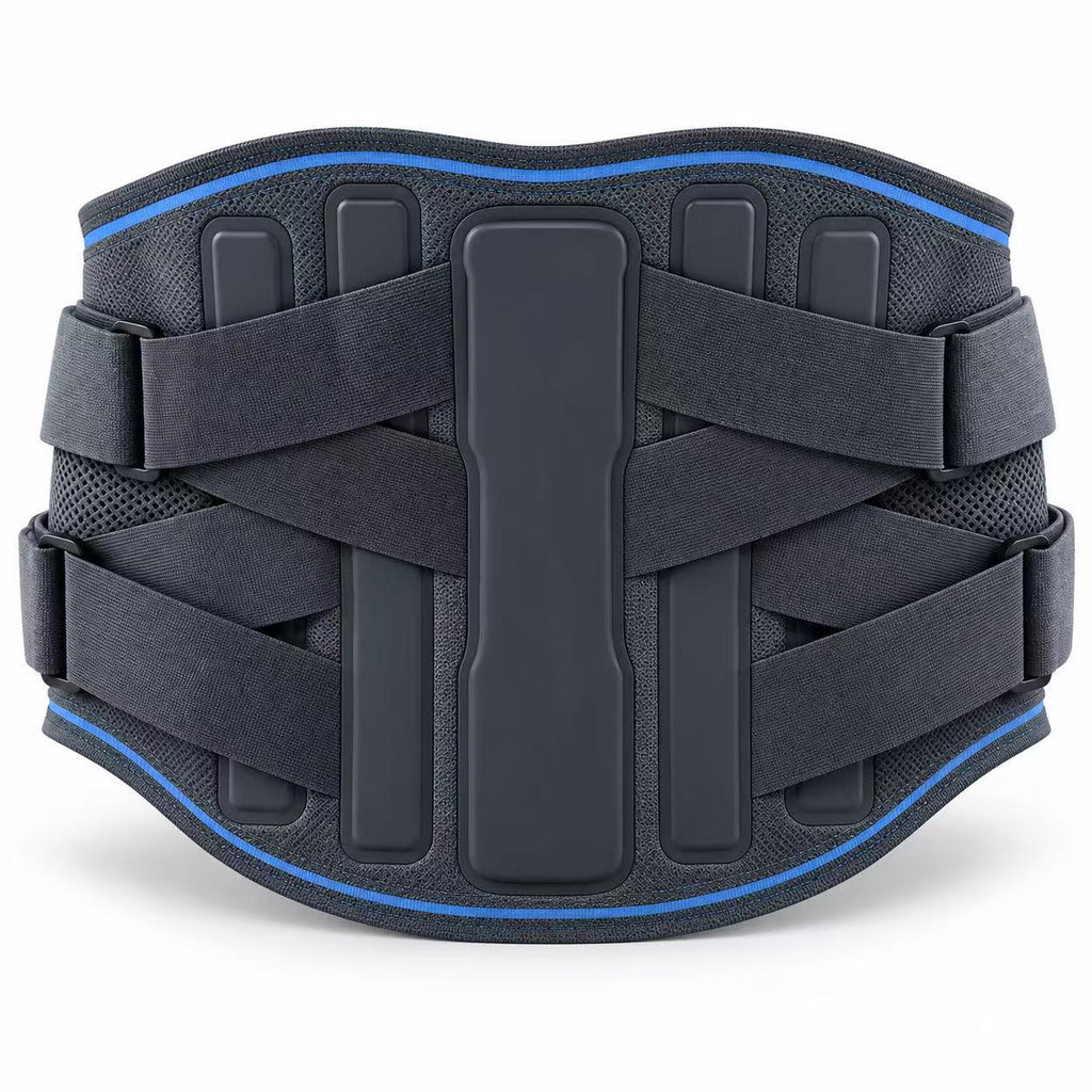 Four pressurized waist fixator, ergonomic S-shaped Radian strong support, five manganese alloy steel plate strong support, four-wheel-drive compression design to stabilize lumbar vertebrae