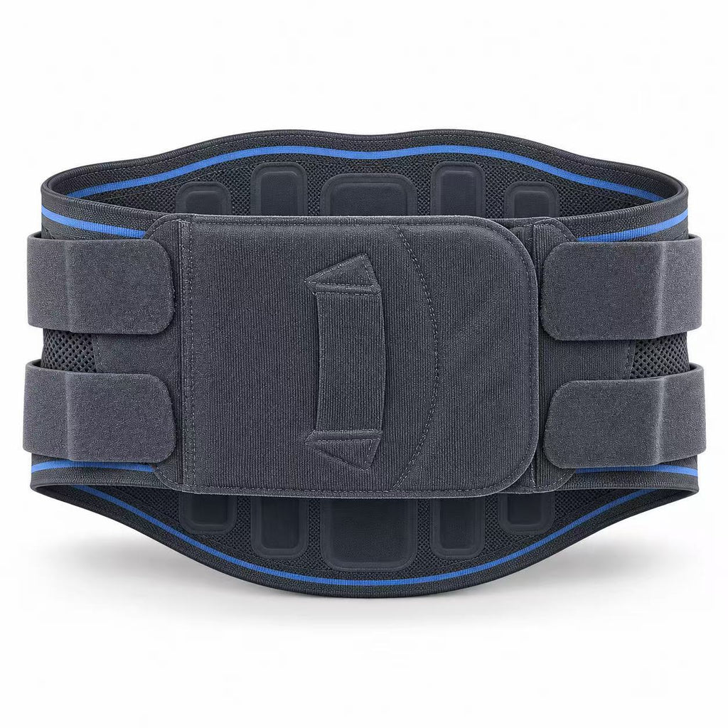 Four pressurized waist fixator, ergonomic S-shaped Radian strong support, five manganese alloy steel plate strong support, four-wheel-drive compression design to stabilize lumbar vertebrae