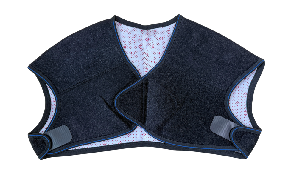 Lattice heating shoulder protection, ergonomic design, can be worn without bloated, three-way adjustment, freely adjustable size, easy to wear, soft fabric to keep warm