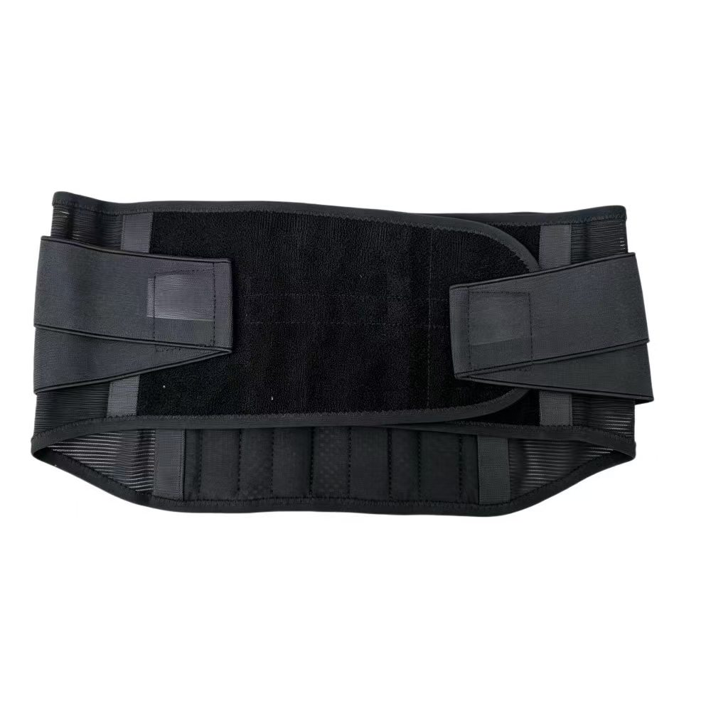 Narrow design, unrestricted movement, four manganese steel plates support, reduce lumbar pressure, two-way elastic compression belt, fit waist, stabilize lumbar vertebrae