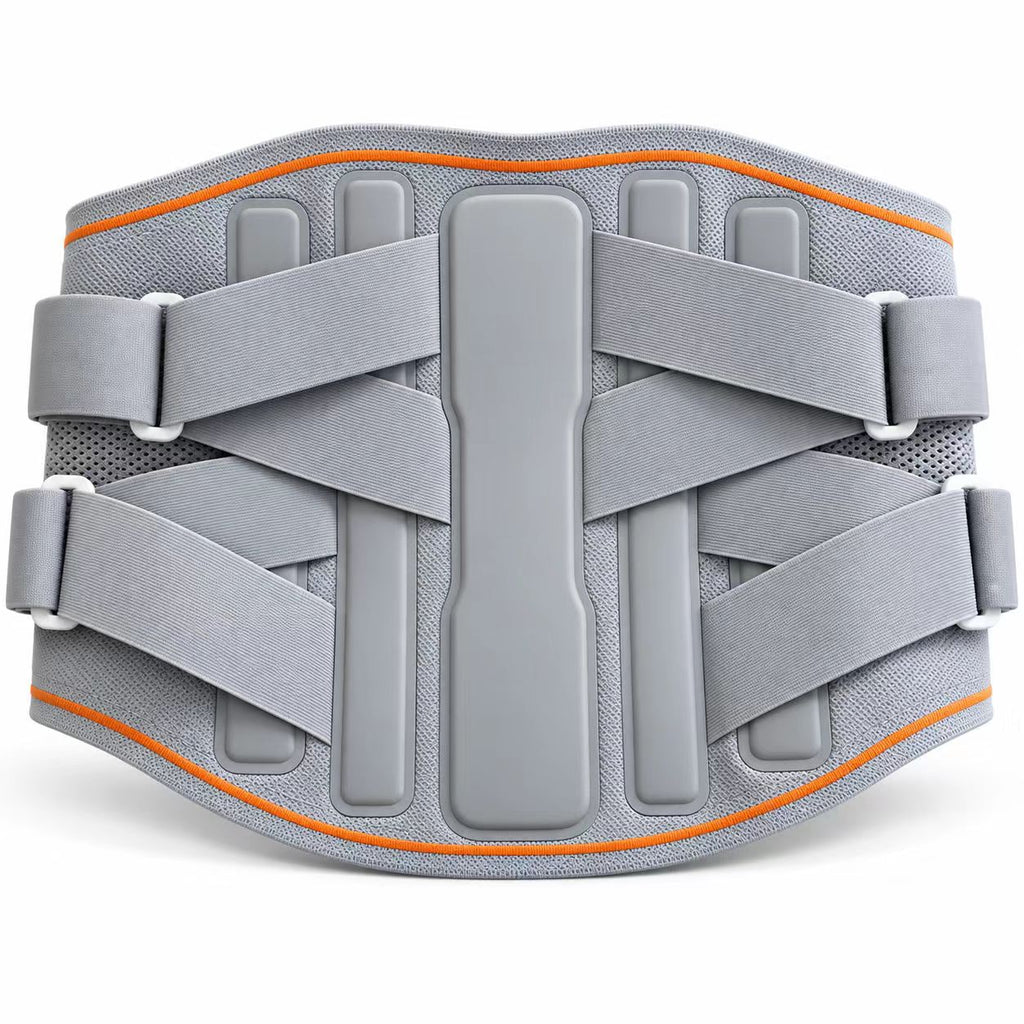 Four pressurized waist fixator, ergonomic S-shaped Radian strong support, five manganese alloy steel plate strong support, four-wheel-drive compression design to stabilize lumbar vertebrae