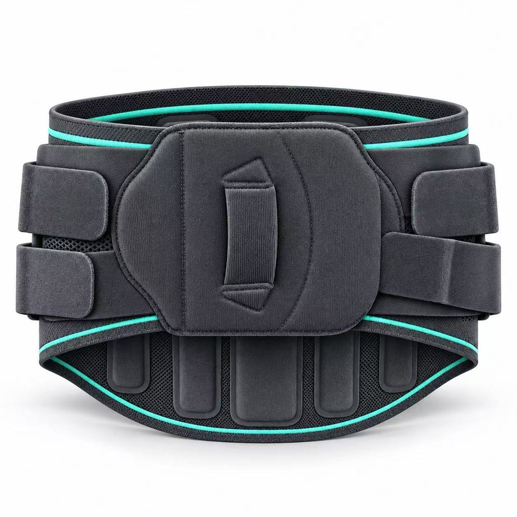 Four pressurized waist fixator, ergonomic S-shaped Radian strong support, five manganese alloy steel plate strong support, four-wheel-drive compression design to stabilize lumbar vertebrae