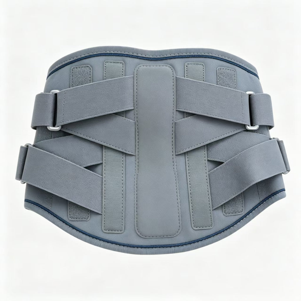 Four pressurized waist fixator, ergonomic S-shaped Radian strong support, five manganese alloy steel plate strong support, four-wheel-drive compression design to stabilize lumbar vertebrae