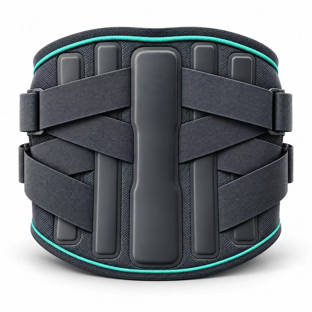 Four pressurized waist fixator, ergonomic S-shaped Radian strong support, five manganese alloy steel plate strong support, four-wheel-drive compression design to stabilize lumbar vertebrae